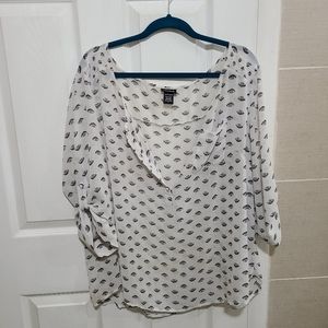 Torrid eyes print sheer top size 2